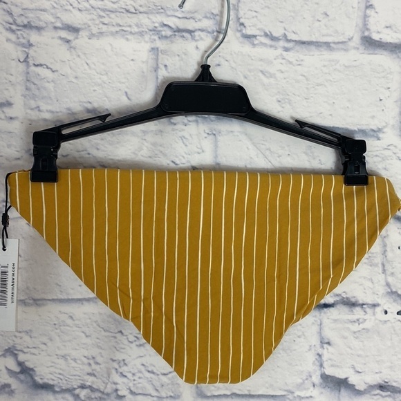 Vitamin A yellow striped reversible Luciana full coverage bottom small NWT - Picture 2 of 7